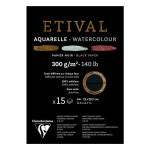 Bloc papier aquarelle Etival Noir grain fin et torchon 300 g/m² - 29,7 x 42 cm (A3)