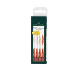 Lot de 4 Feutres techniques à pointes calibrées Pitt - sanguine