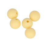 Perles en silicone rondes 1 cm - jaune - 5 pcs