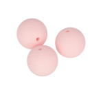 Perles en silicone rondes 1,5 cm - rose poudré - 3 pcs
