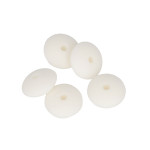 Perles en silicone Cabochon 1,2 x 0,7 cm - blanc - 5 pcs