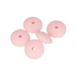Perles en silicone Cabochon 1,2 x 0,7 cm - rose poudré - 5 pcs