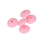 Perles en silicone Cabochon 1,2 x 0,7 cm - rose - 5 pcs