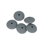 Perles en silicone Cabochon 1,2 x 0,7 cm - gris - 5 pcs