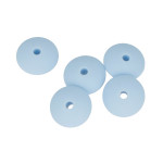 Perles en silicone Cabochon 1,2 x 0,7 cm - bleu pastel - 5 pcs