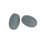 Perles en silicone Olive 1,4 x 2 cm - gris - 2 pcs