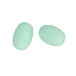 Perles en silicone Olive 1,4 x 2 cm - vert d'eau - 2 pcs