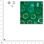 Mini-rocailles transparentes lustrées - Vert - Ø 2 mm x 17 g