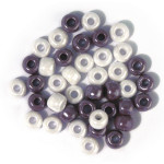Perle en verre opaque mauves et grises 6,7 mm - 55 g