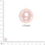 Perles Renaissance - Rose poudré - Ø 8 mm  x 25 pces