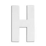 Support à décorer en papier mâché - Lettre H - h. 20.5 cm