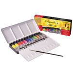 Boite en métal 12 tubes d'aquarelle extra-fine 10 ml