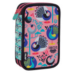 Plumier à 2 compartiments avec contenu Peacock rose