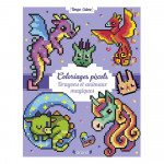 Album de coloriage pixels - Dragons et animaux magiques - Gründ
