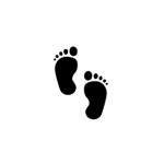 Tampon bois - Pieds - 2 x 3 cm